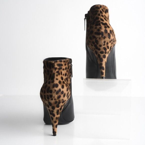 Saint Laurent YSL Womens Black Leather Bootie Ankle Boots Calf Hair US 8 EU 38 - Picture 6 of 8